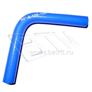 Патрубок угловой 90 D-08 L-100*100 (силик. синий)