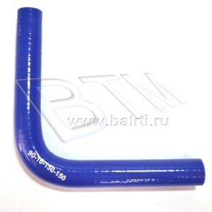 Патрубок угловой 90 D-16 L-150*150 (силик. синий)