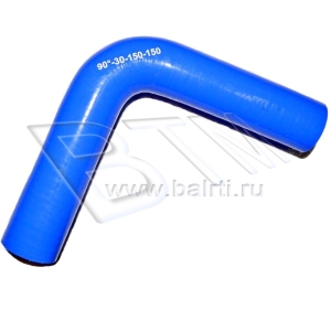 Патрубок угловой 90 D-30 L-150*150 (силик. синий)