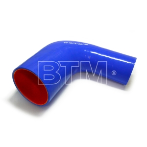 Патрубок угловой с переходом 90 D-50/75 L-150*150 (силик. синий)