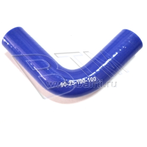 Патрубок угловой 90 D-25 L-100*100 (силик. синий)