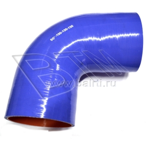 Патрубок угловой 90 D-100 L-150*150 (силик. синий) 