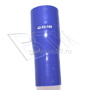 Патрубок с переходом D-42/52 L-160 (силик. синий) 