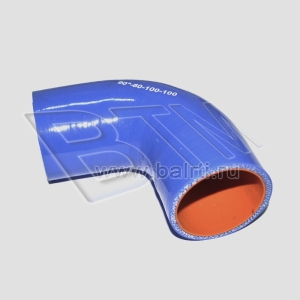 Патрубок угловой 90 D-60 L-100*100 (силик. синий)