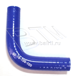 Патрубок угловой 90 D-16 L-100*100 (силик. синий)